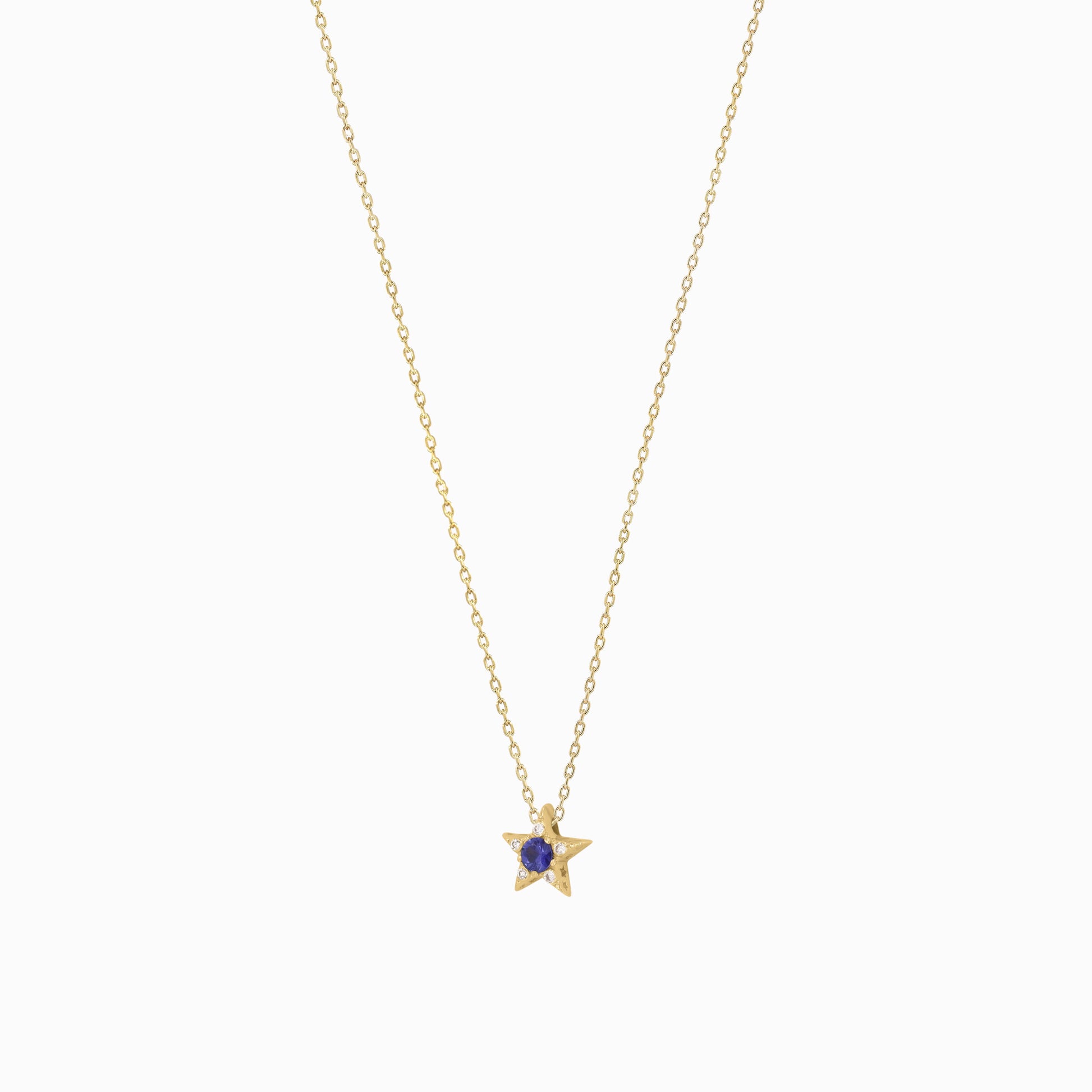 Star Birthstone Necklaces Pavé Lab Diamond Necklace 14K Gold