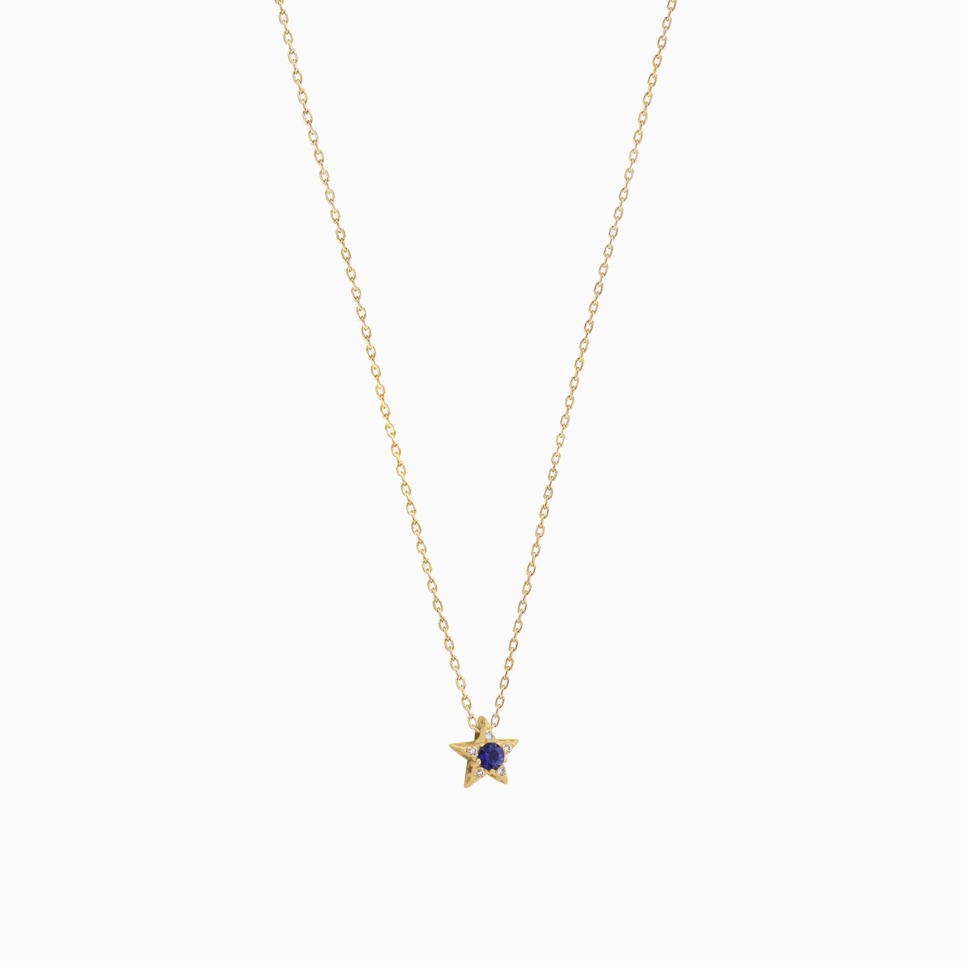 Star Birthstone Necklaces Pavé Lab Diamond Necklace 14K Gold