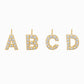 J Initial Letter Pavé Natural Diamond Charm 14K Solid Gold