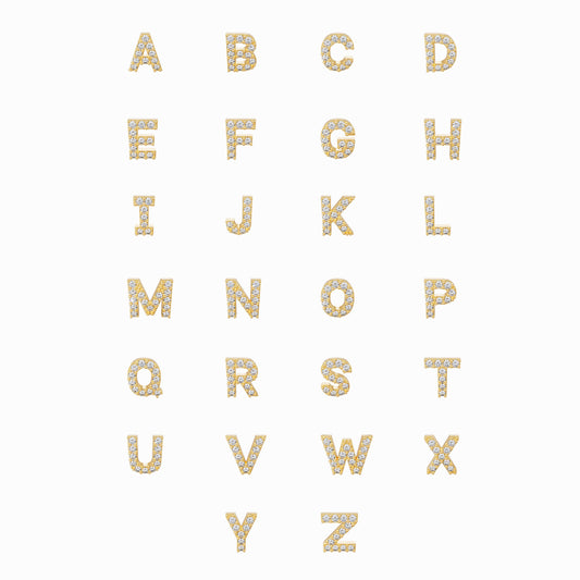 J Line Initial Letter Pavé Lab Diamond Ring 14K  Solid Gold