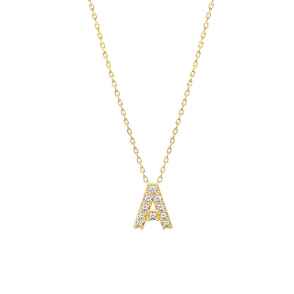J Initial Letter Pavé Natural Diamond Necklace 14K Solid Gold