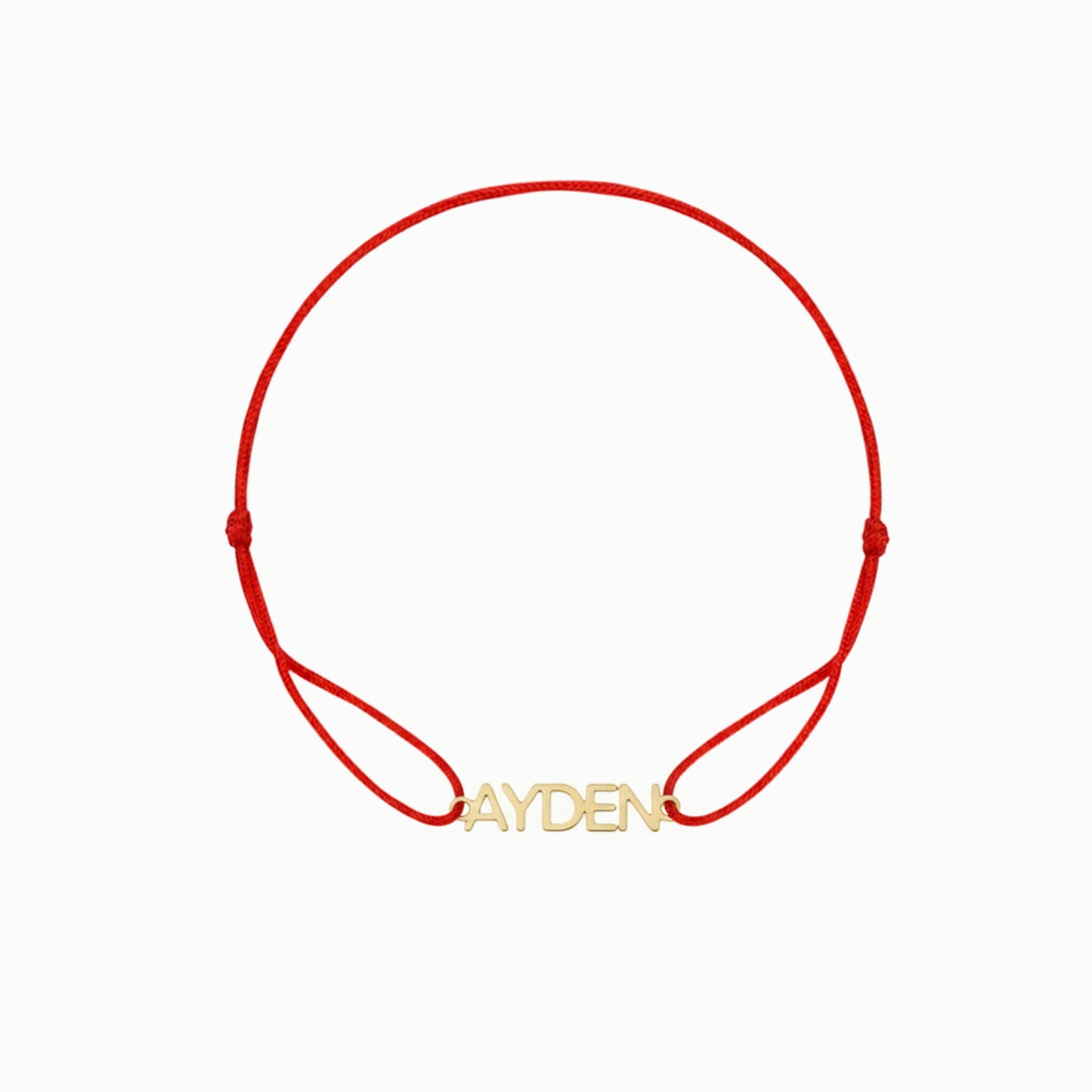 Custom Name Cord Bracelet AYDEN 14K Solid Gold – Personalized BY L’AIMÉ NEW YORK