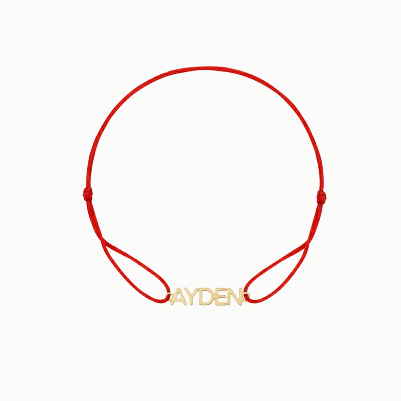 Custom Name Cord Bracelet AYDEN 14K Solid Gold – Personalized BY L’AIMÉ NEW YORK