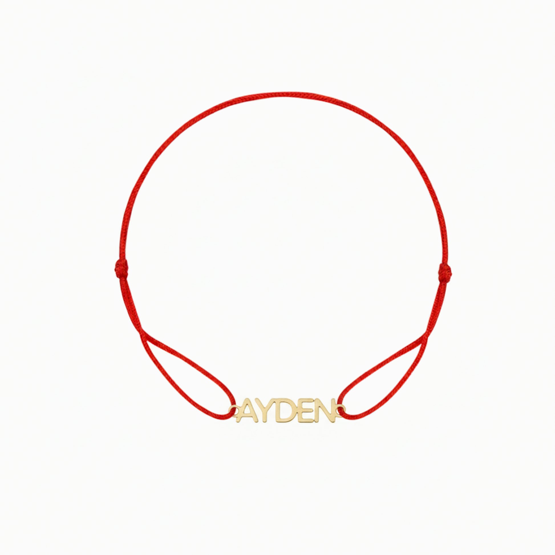 Custom Name Cord Bracelet AYDEN 14K Solid Gold – Personalized BY L’AIMÉ NEW YORK