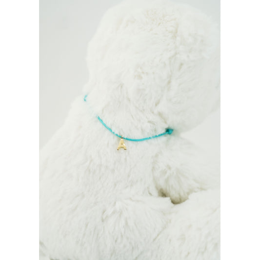 A Initial Letter Charm Cord Bracelet 14K Solid Gold BY L’AIMÉ NEW YORK