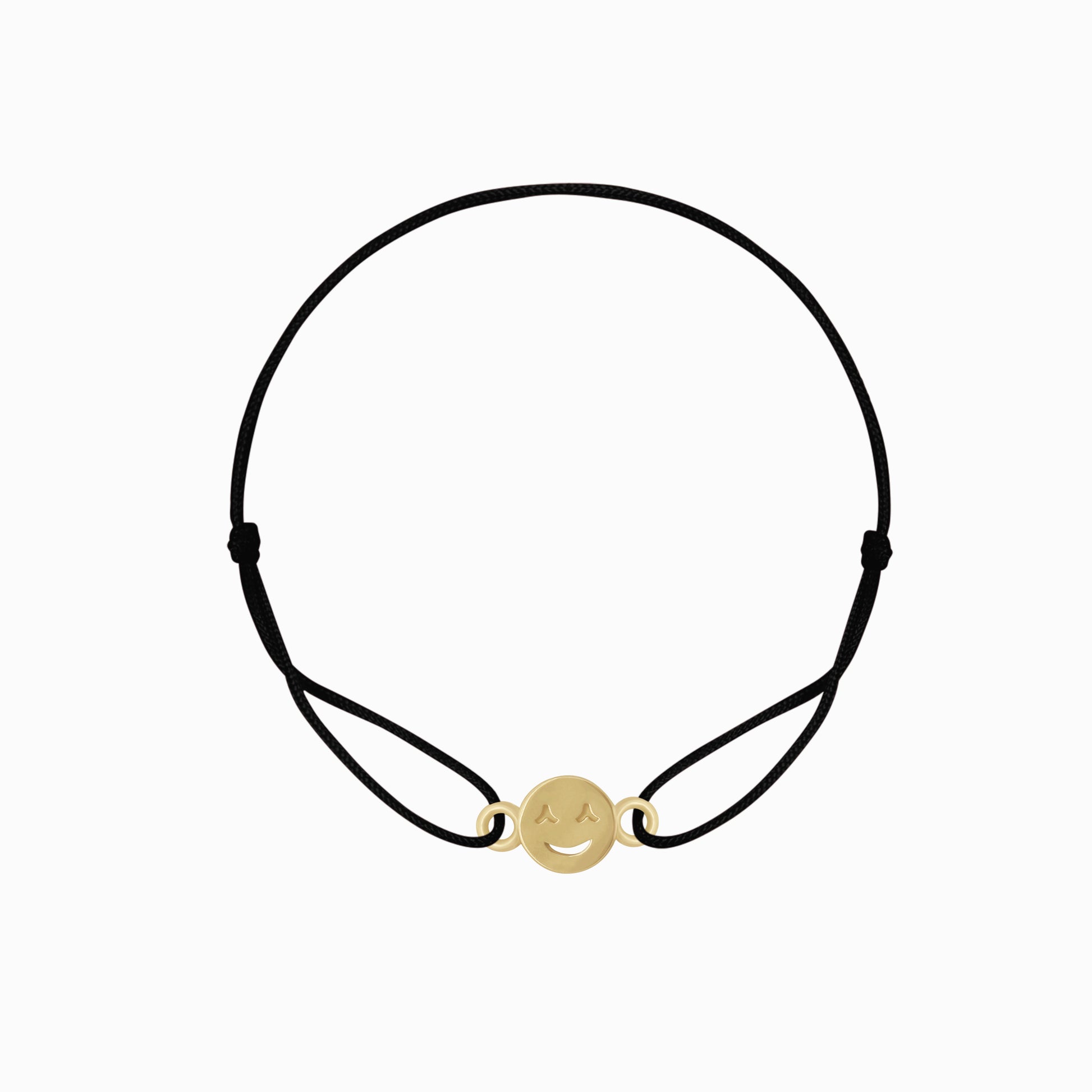 Korean letter Happy Face Cord Bracelet 14K Solid Gold ㅅㅅ BY L’AIMÉ NEW YORK