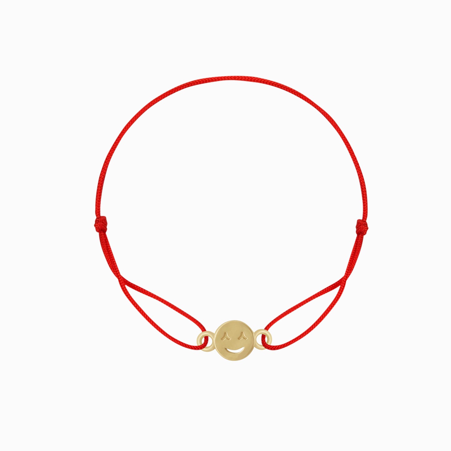 Korean letter Happy Face Cord Bracelet 14K Solid Gold ㅅㅅ