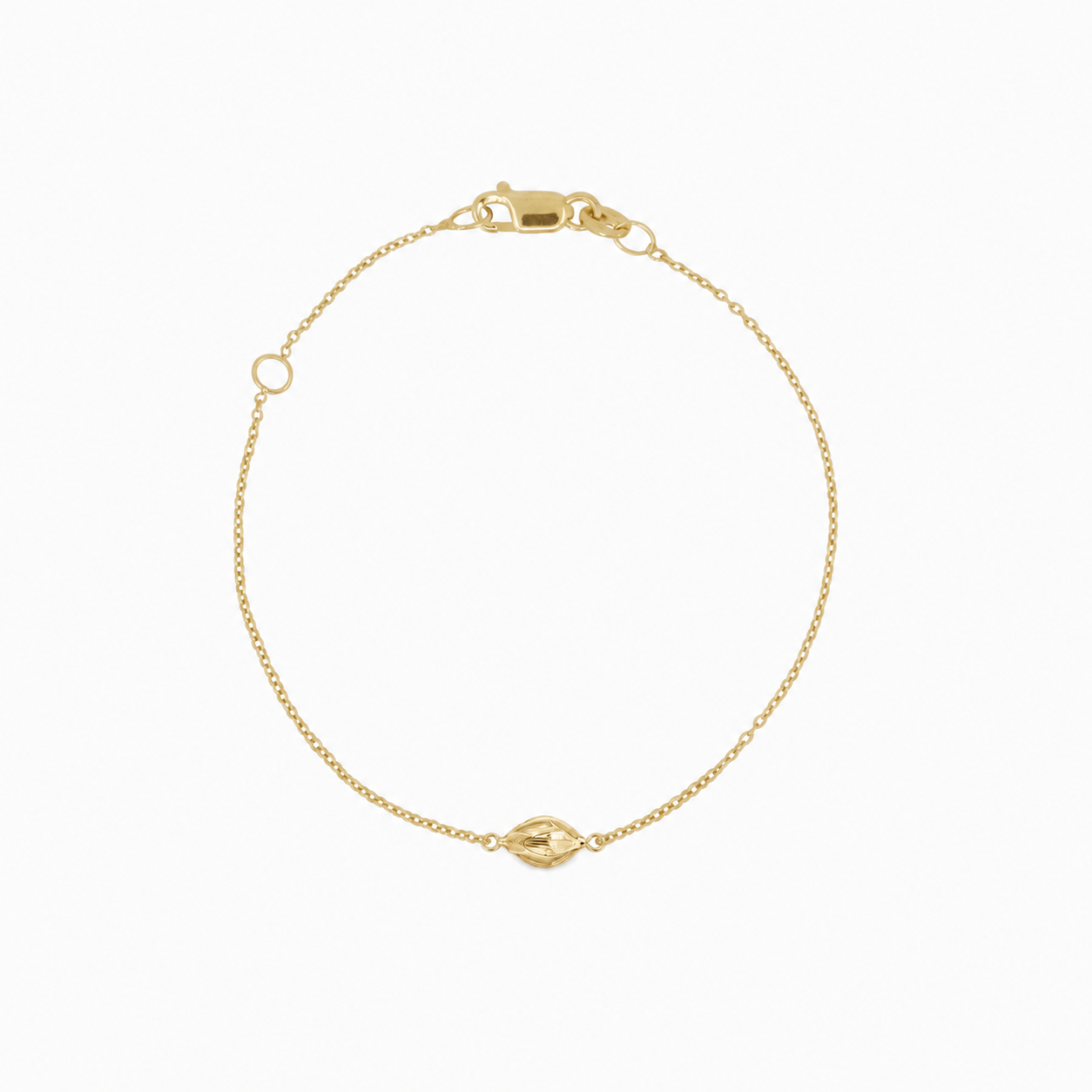 BY L’AIMÉ NEW YORK Lotus Bud Bracelet 14K Solid Gold carries a sense of calm