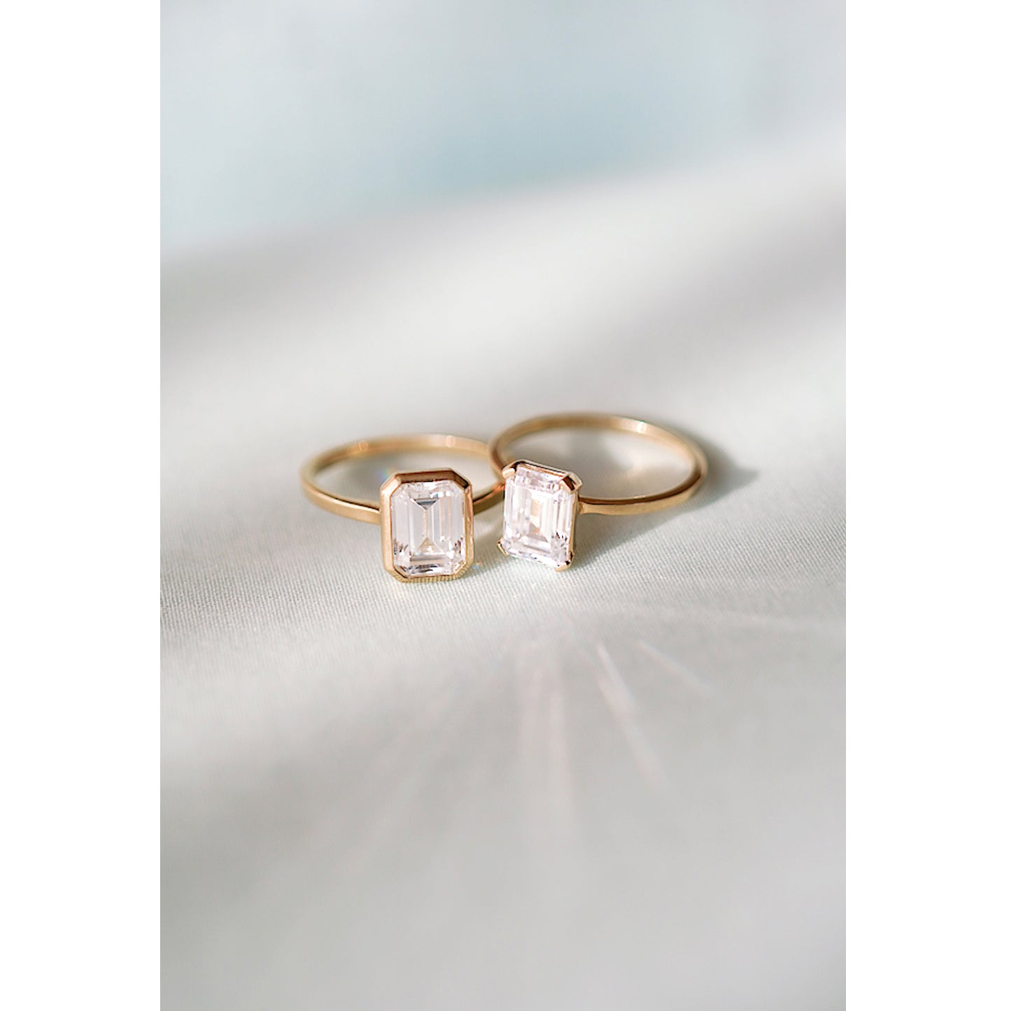 Bezel Emerald Cut Diamond Ring EVER BY L’AIMÉ NEW YORK