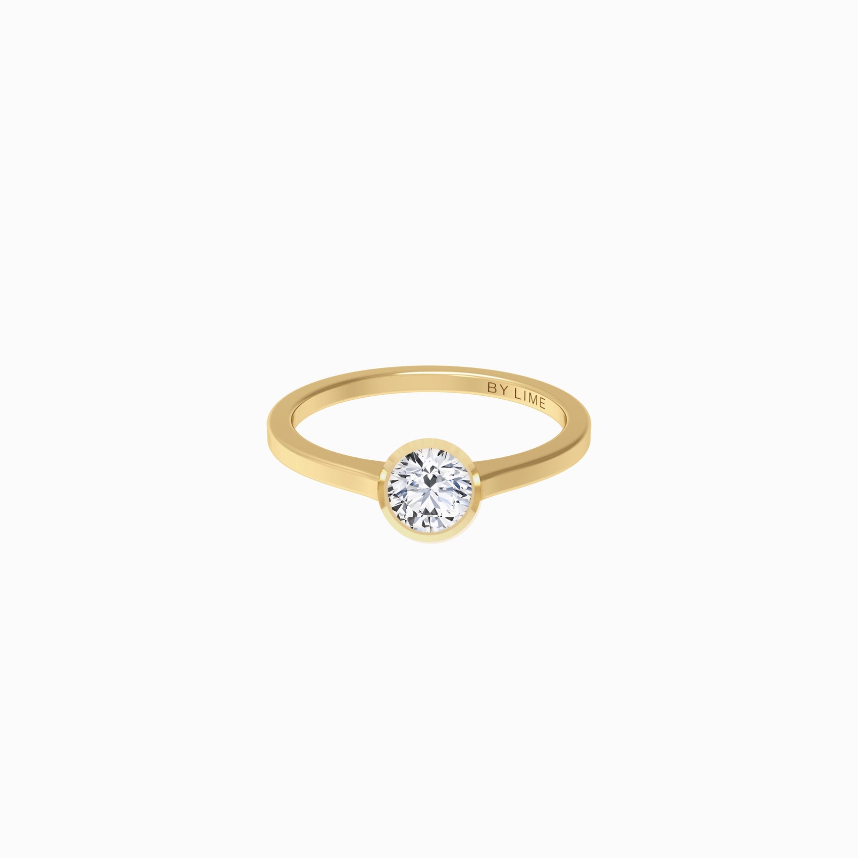 Round Brilliant Cut Diamond Ring Gold  | REVE