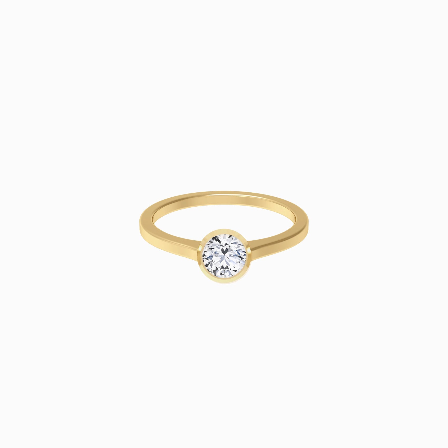 Round Brilliant Cut Diamond Ring Gold  | REVE