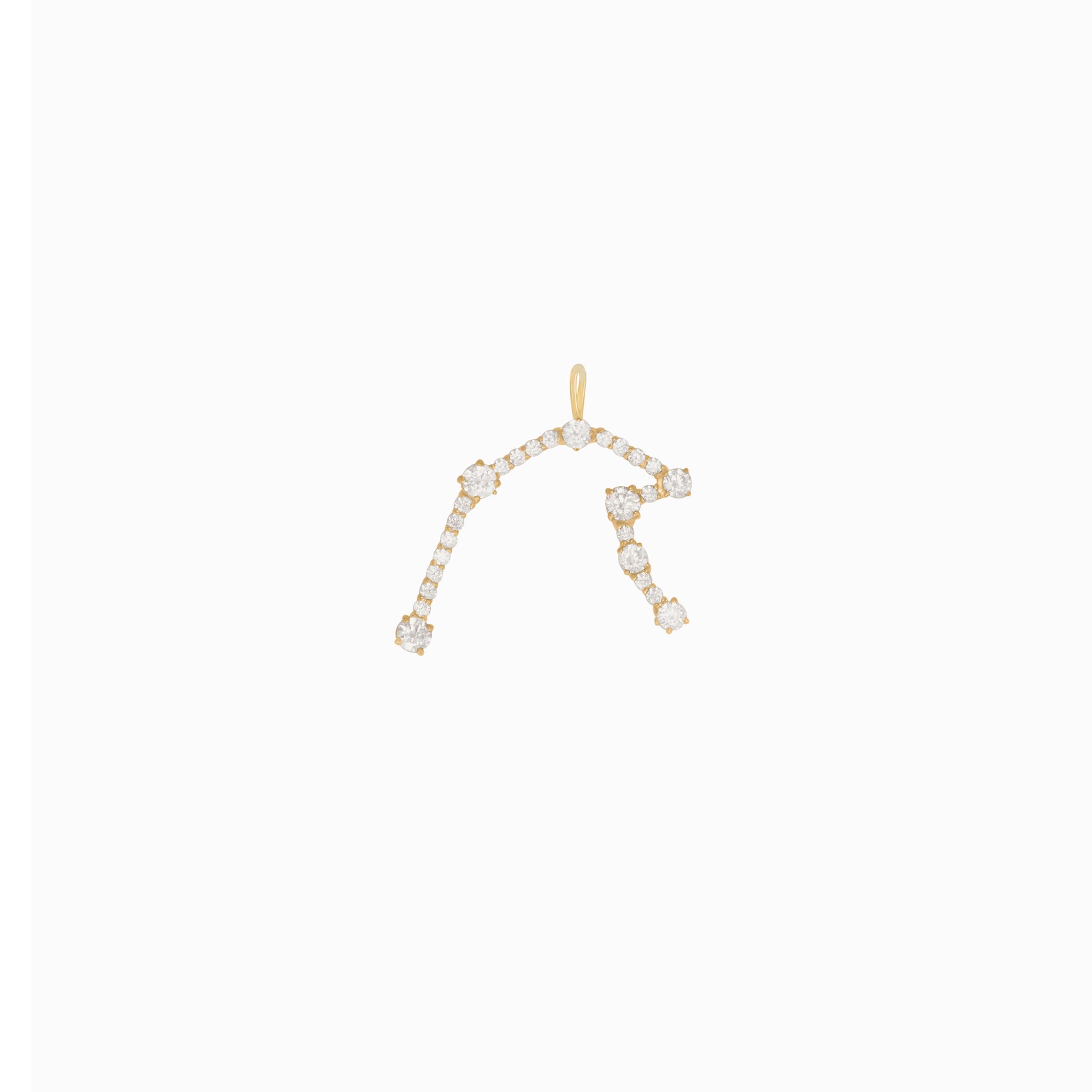Aquarius Zodiac Constellation Pavé Lab Diamond Pendant 14K Solid Gold