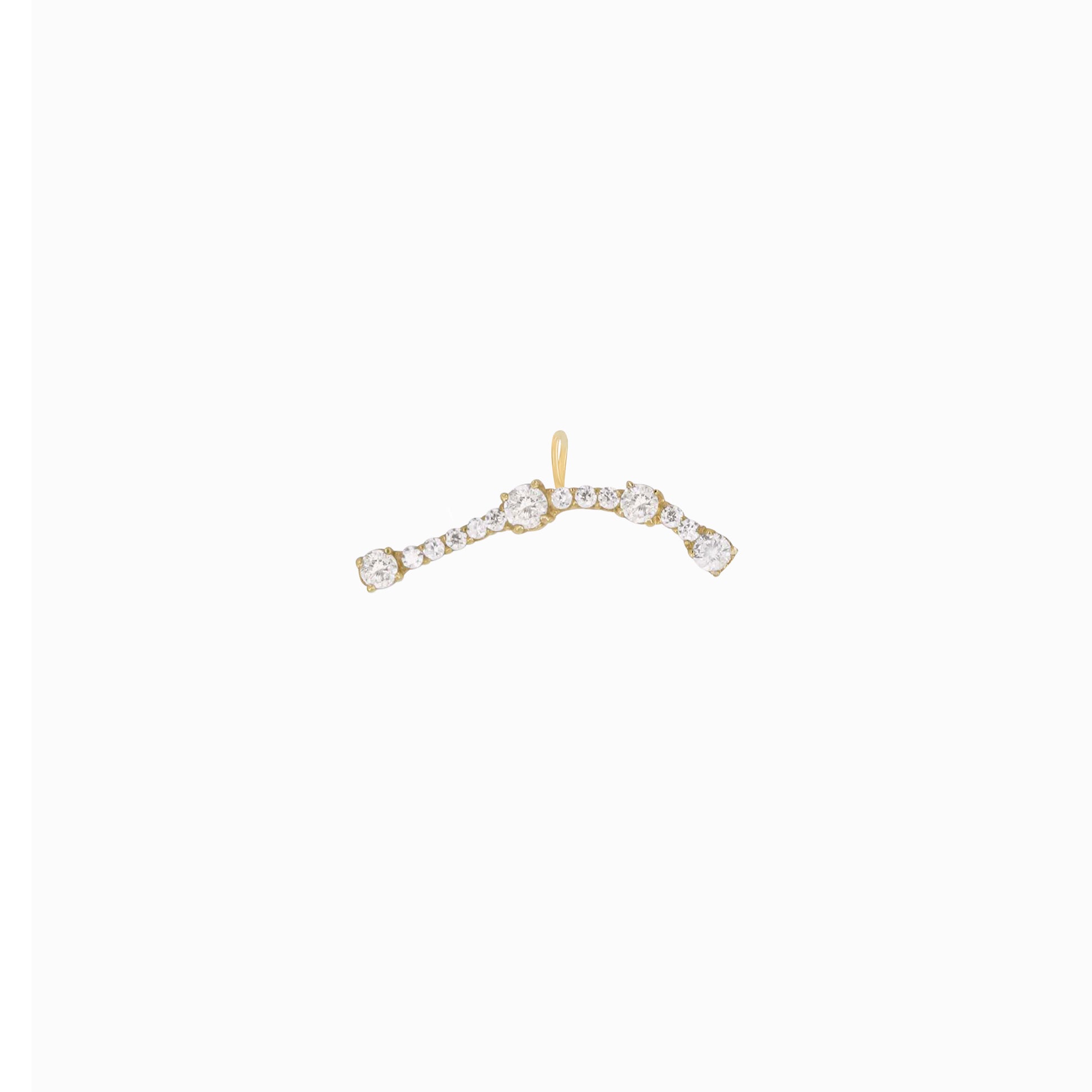 Aries Zodiac Constellation Pavé Lab Diamond Pendant 14k Solid Gold