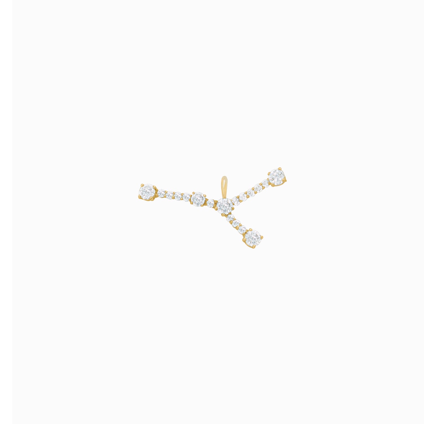 Cancer Zodiac Constellation Pavé Lab Diamond Pendant 14K Solid Gold
