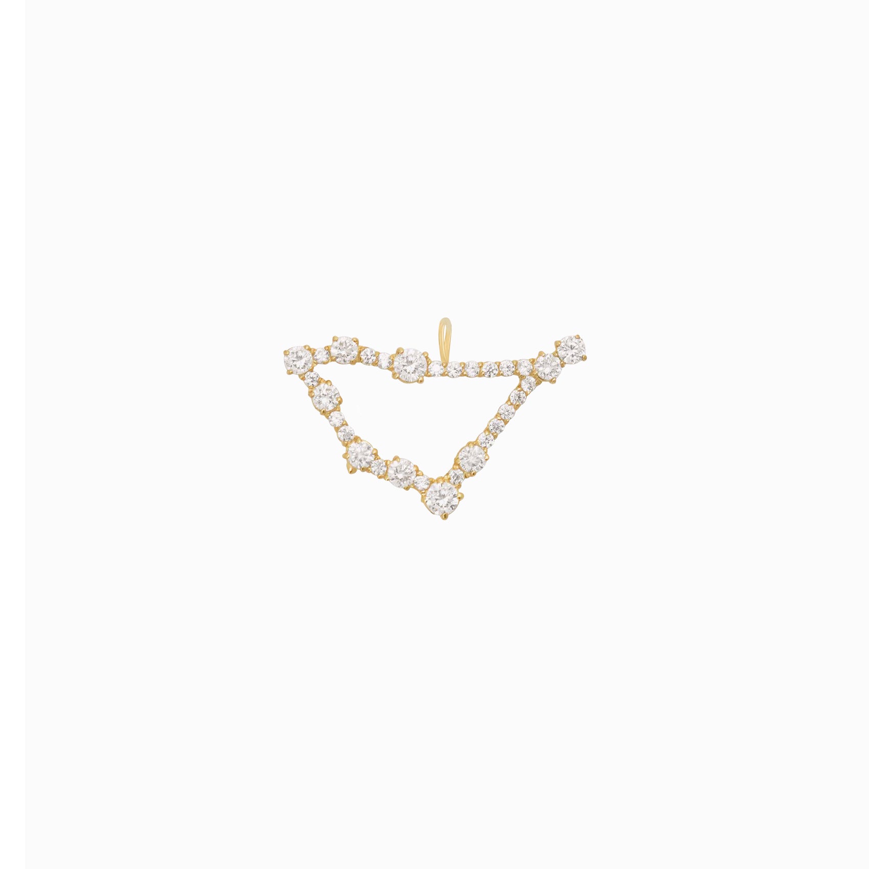 Capricorn Zodiac Constellation Pavé Lab Diamond Pendant 14K Solid Gold