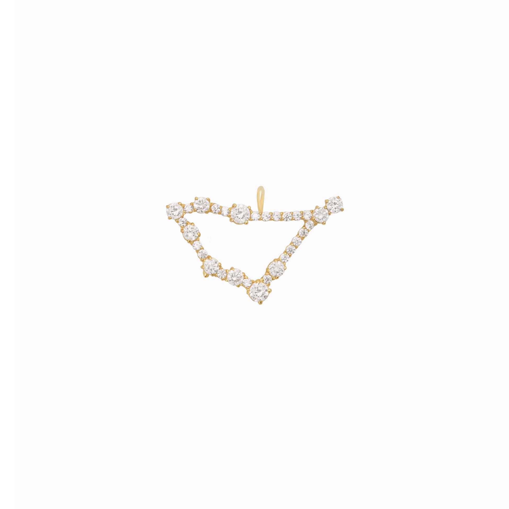 Capricorn Zodiac Constellation Pavé Lab Diamond Pendant 14K Solid Gold