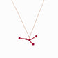Cancer Zodiac Constellation Pendant 14K Solid Gold Ruby Birthstone