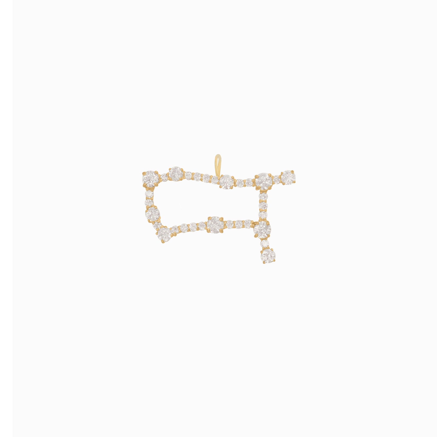Gemini Constellation Pavé Lab Pendant Necklace 14K Solid Gold
