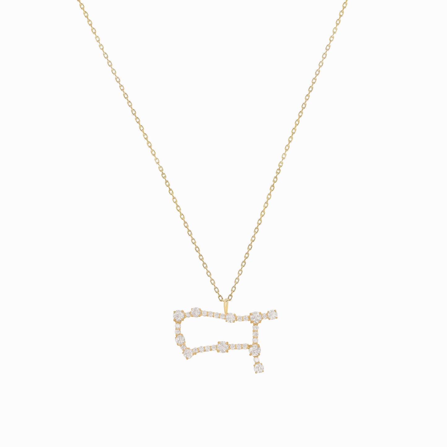 Gemini Zodiac Constellation Pavé Lab Pendant 14K Solid Gold Fine Jewelry | BY L’AIMÉ NEW YORK