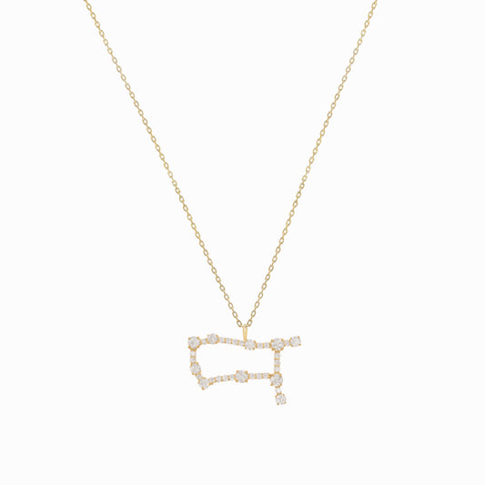 Gemini Zodiac Constellation Pavé Pendant 14K Solid Gold Fine Jewelry | BY L’AIMÉ NEW YORK