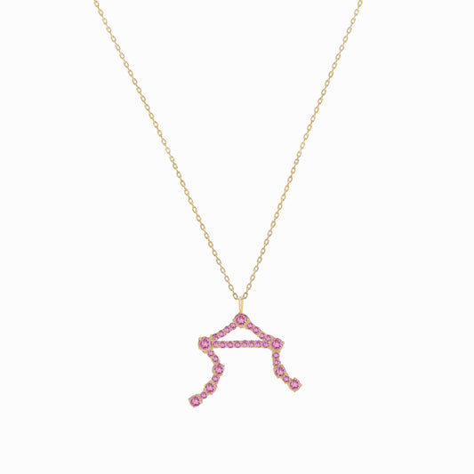 Libra Zodiac Constellation Pavé Natural Diamond Pendant 14k Solid Gold NYC| BY L’AIMÉ NEW YORK