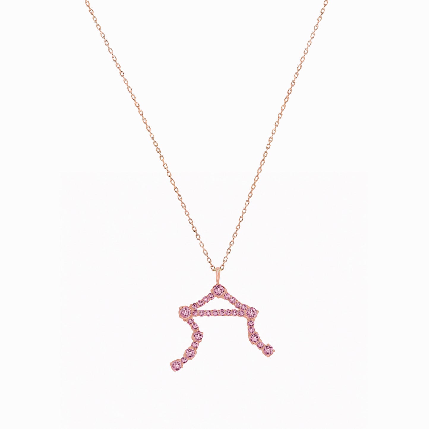Libra Zodiac Constellation Pavé Natural Diamond Pendant 14k Solid Gold NYC| BY L’AIMÉ NEW YORK