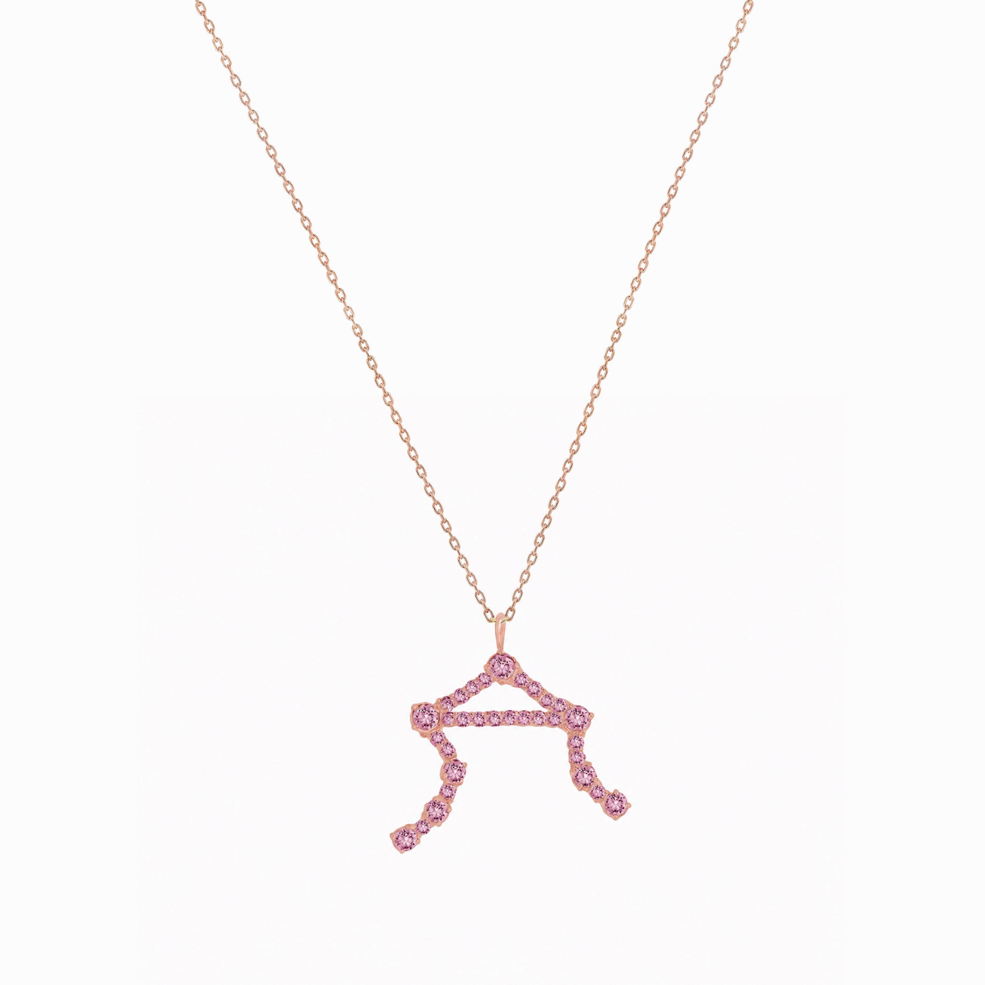 Libra Zodiac Constellation Pavé Natural Diamond Pendant 14k Solid Gold NYC| BY L’AIMÉ NEW YORK
