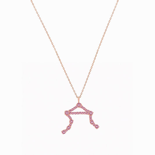 Libra Zodiac Constellation Pavé Natural Diamond Pendant 14k Solid Gold NYC| BY L’AIMÉ NEW YORK