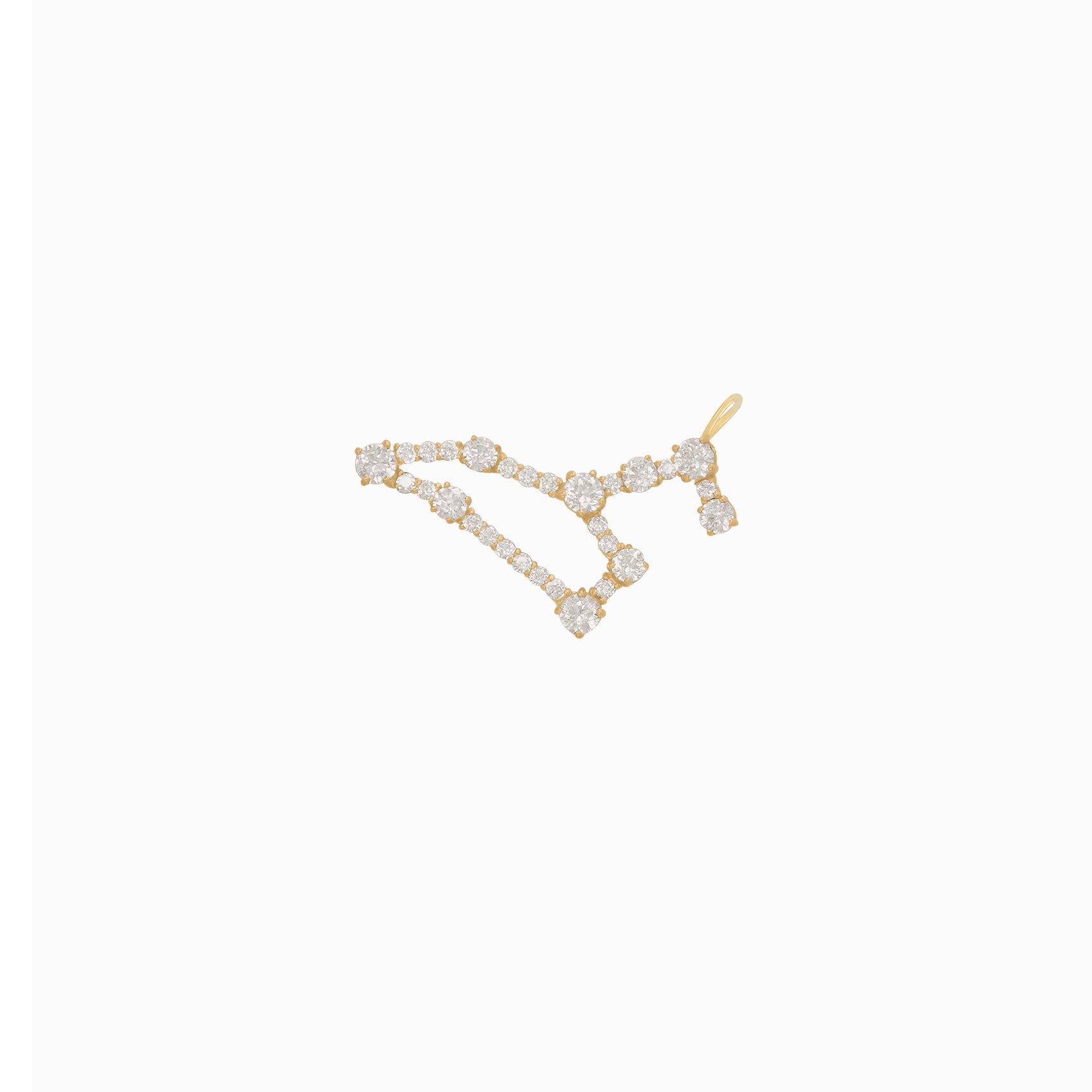 Leo Zodiac Constellation Pavé Lab Diamond Pendant 14K Solid Gold