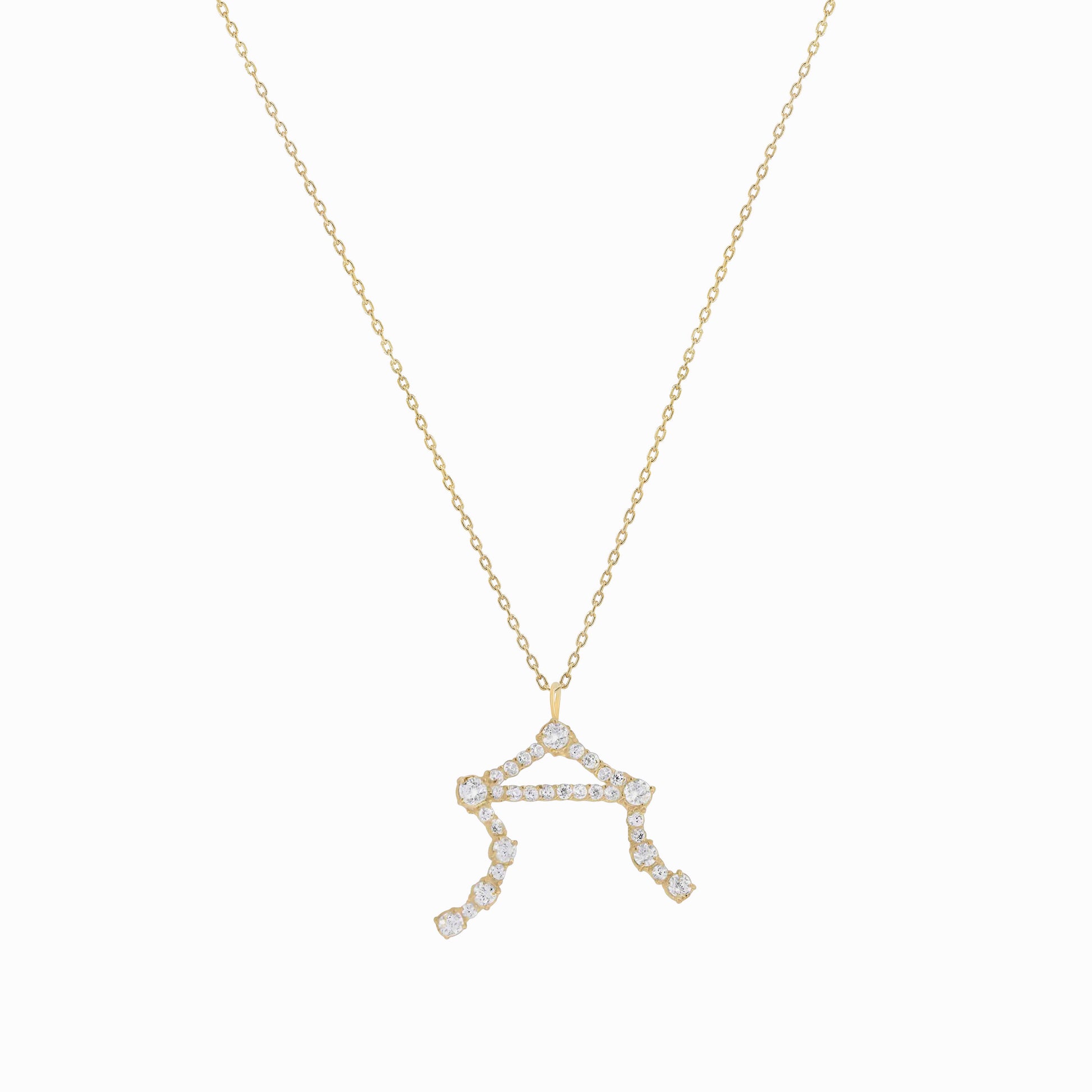 Libra Zodiac Constellation Pavé Natural Diamond Pendant 14k Solid Gold Fine Jewelry | BY L’AIMÉ NEW YORK