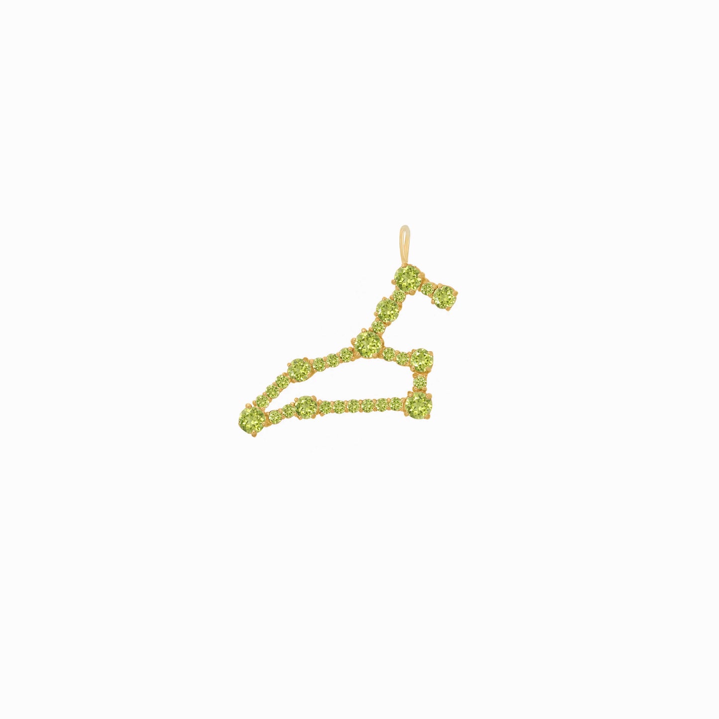 Leo Zodiac Constellation Pendant 14K Solid Gold  Peridot Birthstone