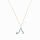 Pisces Zodiac Constellation Pendant 14K Solid Gold Aquamarine Birthstone | BY L’AIMÉ NEW YORK