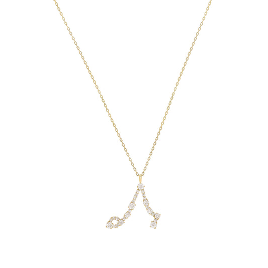 Pisces Zodiac Constellation Pavé Lab Diamond Pendant 14K Solid Gold