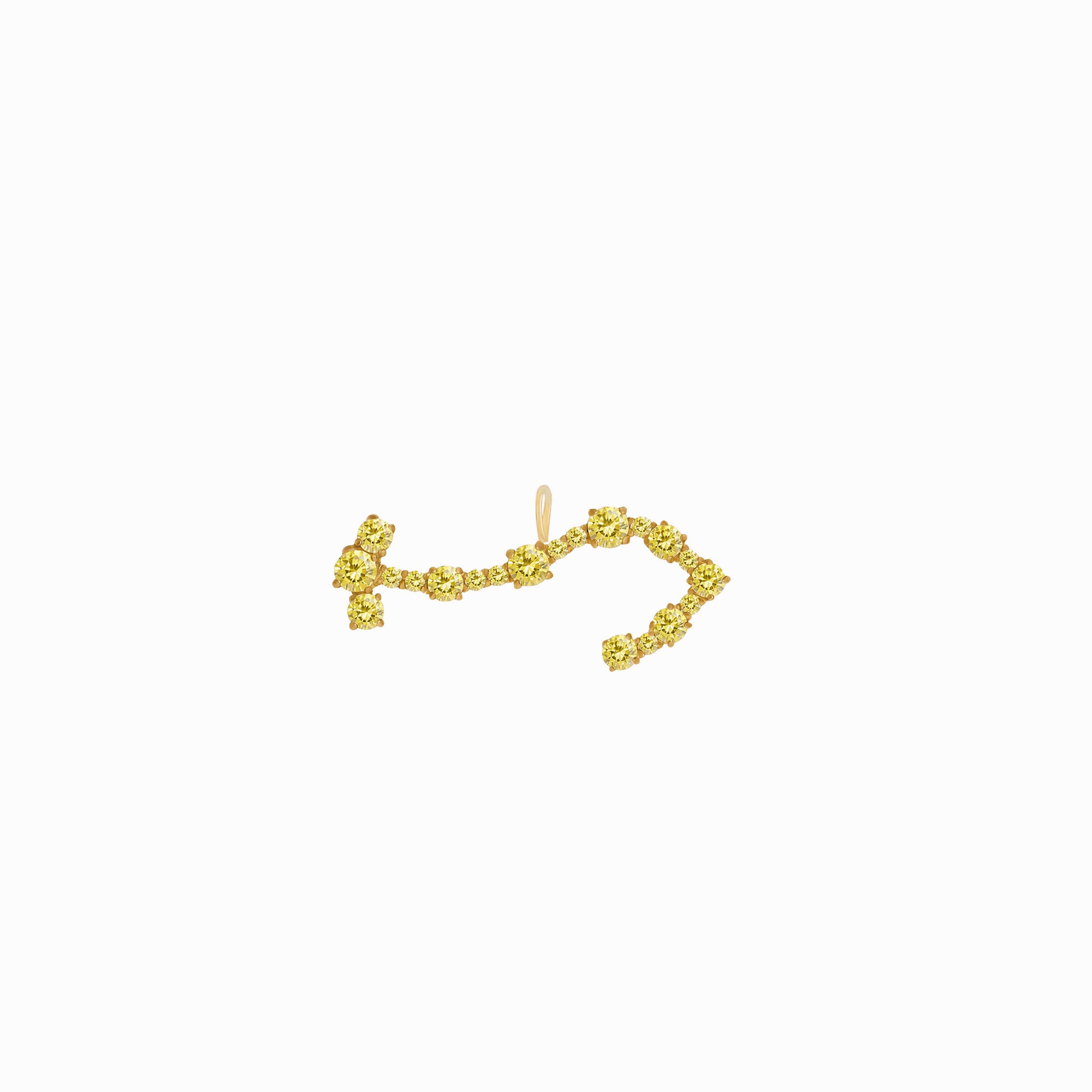 Scorpio Zodiac Constellation Pendant 14K Solid Gold Citrine Birthstone