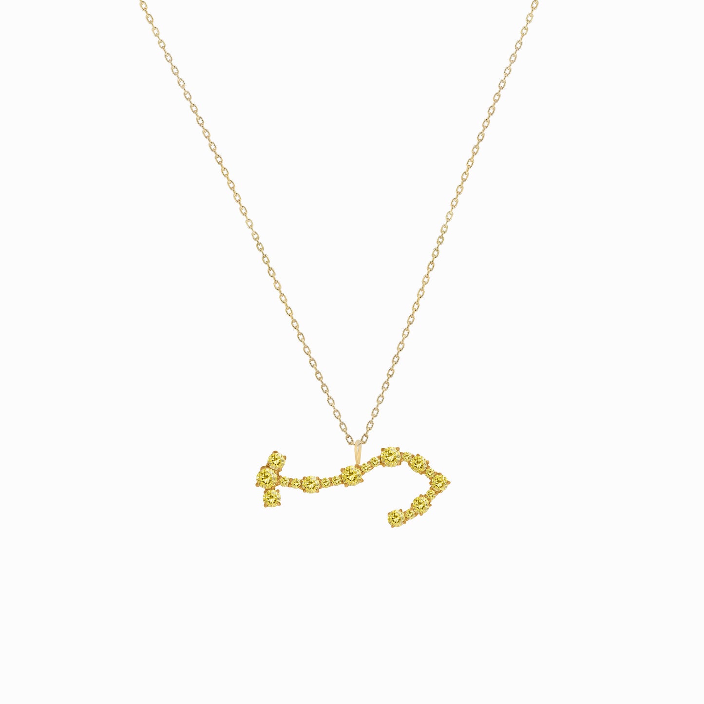 Scorpio Zodiac Constellation Pendant 14K Solid Gold Citrine Birthstone