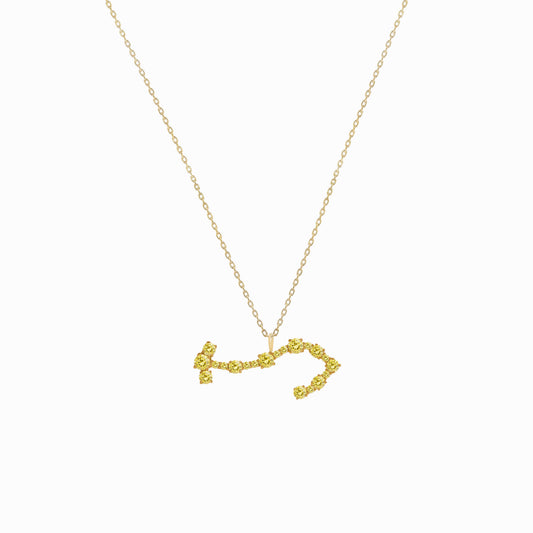 Scorpio Zodiac Constellation Pendant 14K Solid Gold Citrine Birthstone