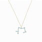 Sagittarius Constellation Pendant 14K Solid Gold Blue Topas Birthstone