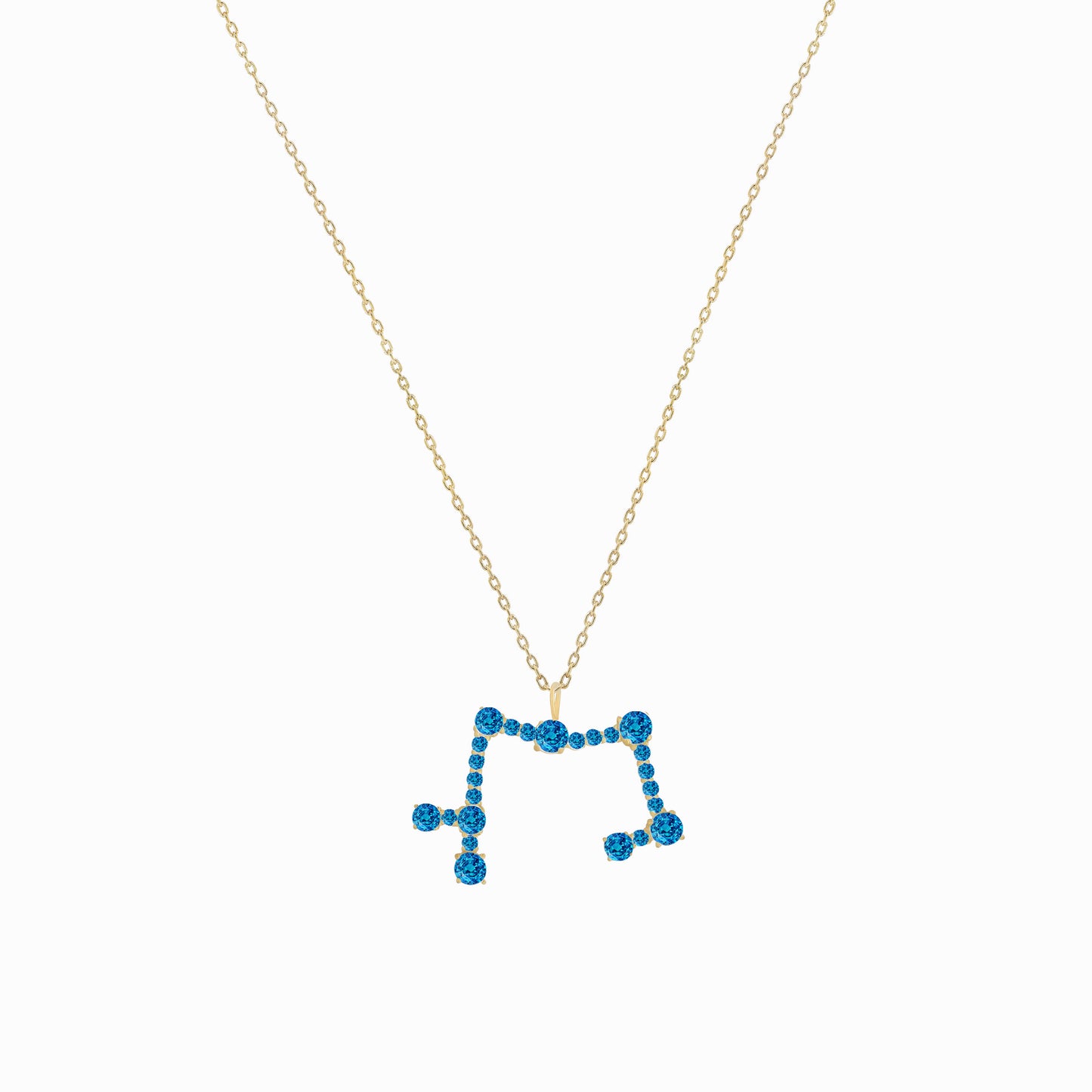 Sagittarius Constellation Pendant 14K Solid Gold Blue Topas Birthstone| BY L’AIMÉ NEW YORK