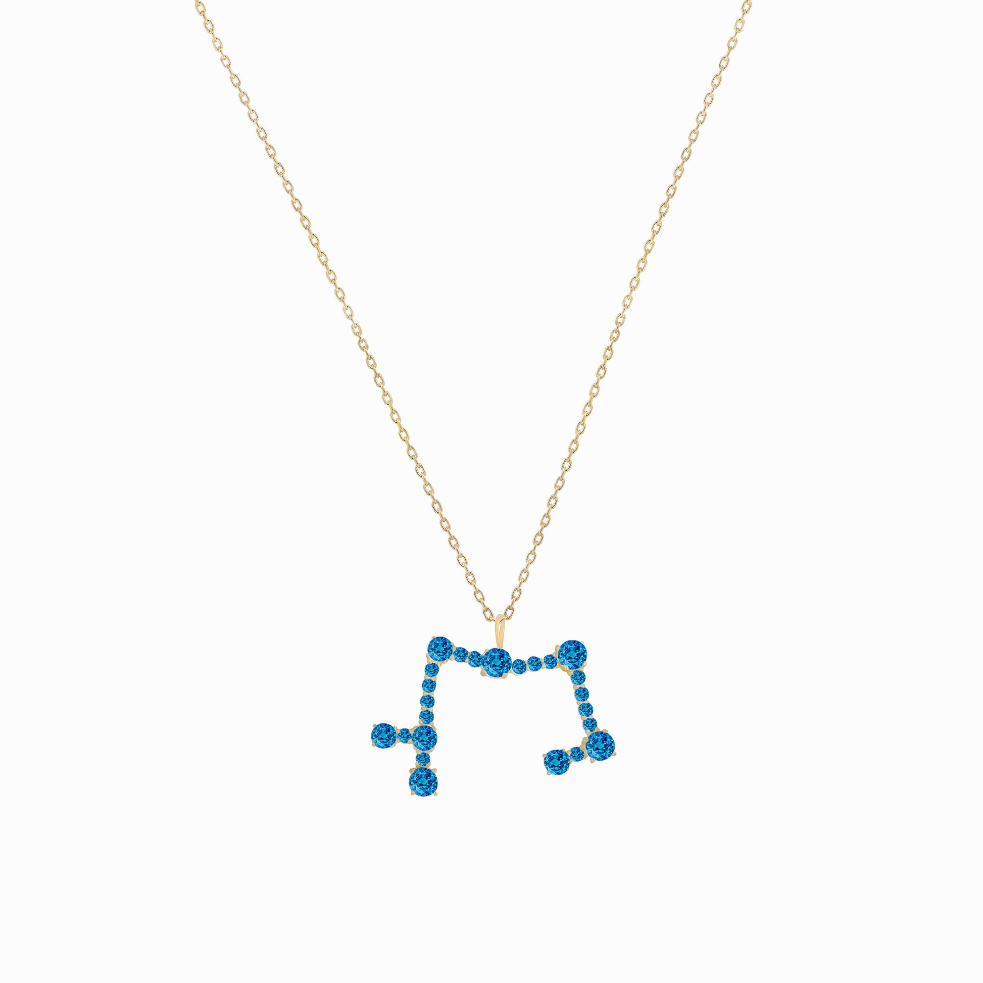 Sagittarius Constellation Pendant 14K Solid Gold Blue Topas Birthstone| BY L’AIMÉ NEW YORK