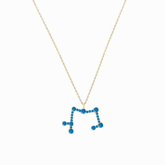 Sagittarius Constellation Pendant 14K Solid Gold Blue Topas Birthstone| BY L’AIMÉ NEW YORK