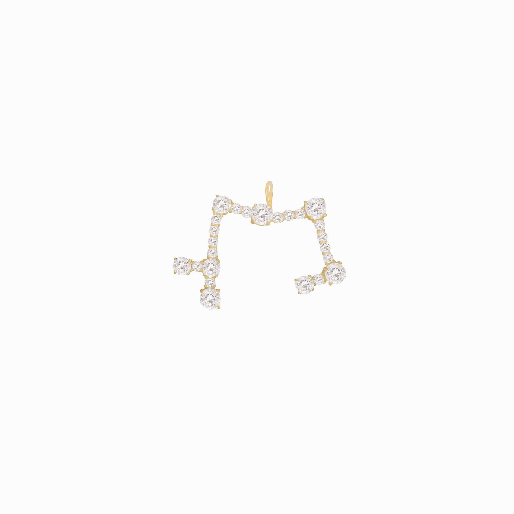 Sagittarius Zodiac Constellation Pavé Diamond Pendant 14K Solid Gold
