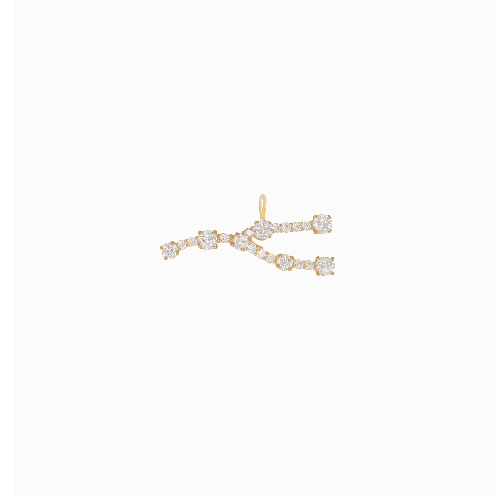 Taurus Zodiac Constellation Pavé Lab Diamond Pendant 14K Solid Gold
