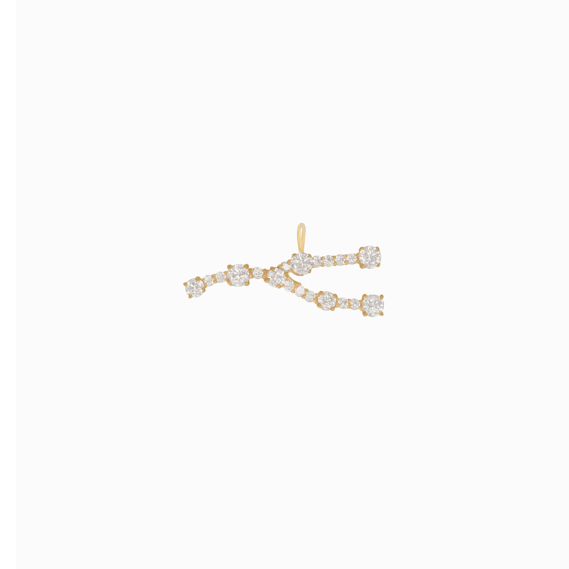 Taurus Zodiac Constellation Pavé Lab Diamond Pendant 14K Solid Gold