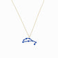 Virgo Constellation Pendant 14K Solid Gold Blue Sapphire Birthstone