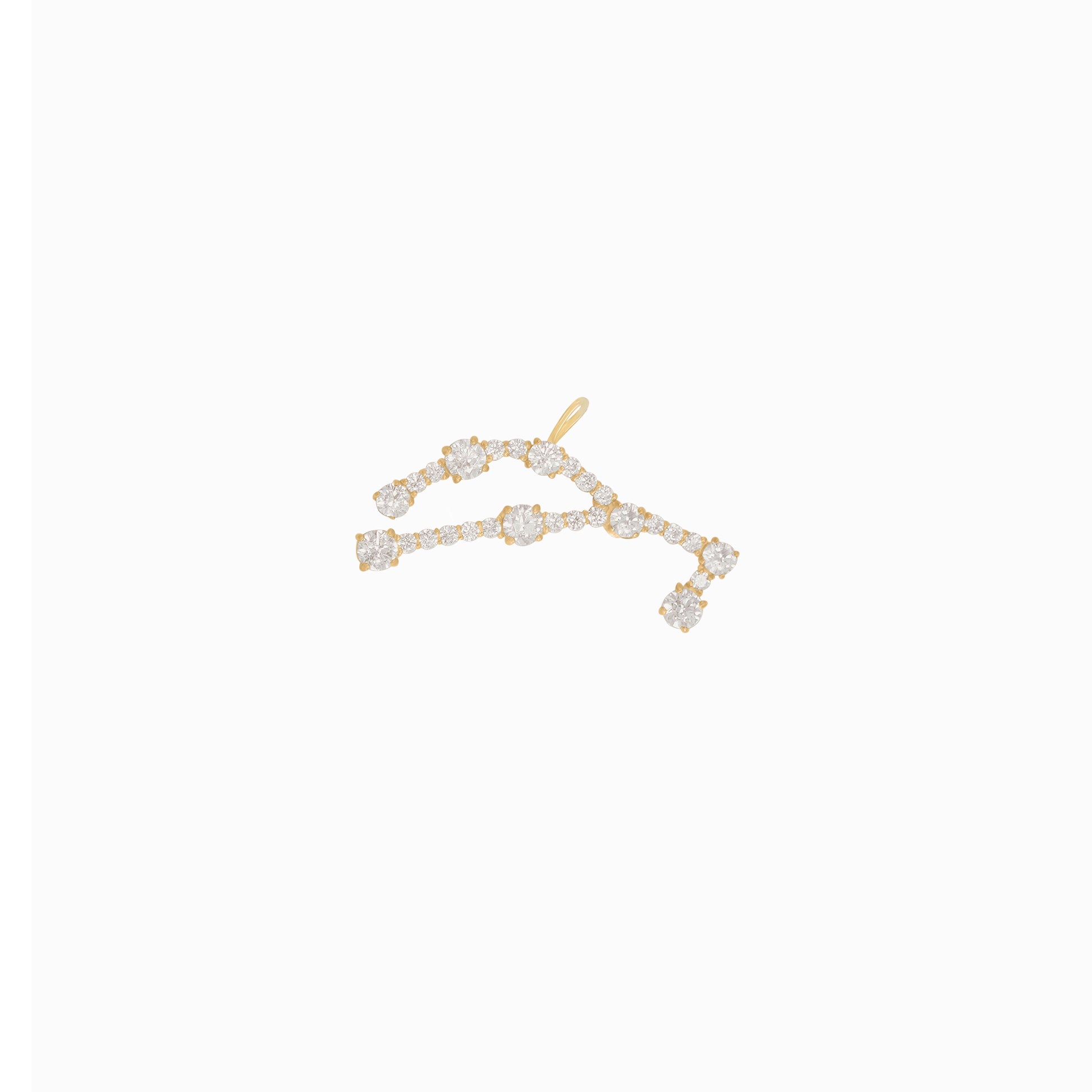 Virgo Zodiac Constellation Pavé Lab Diamond Pendant 14K Solid Gold