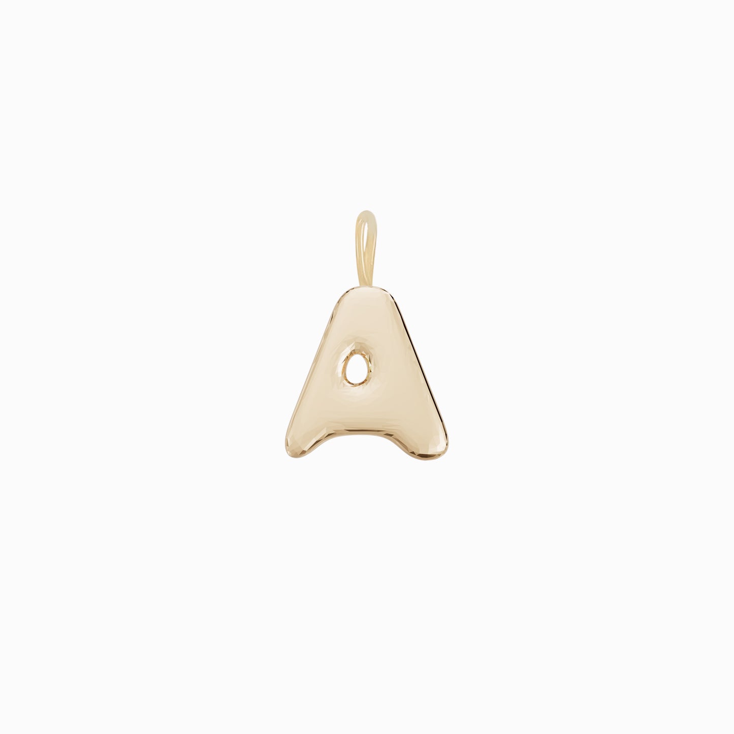 Soft Puffy Initial Letter Charm 14K Solid Gold Collection