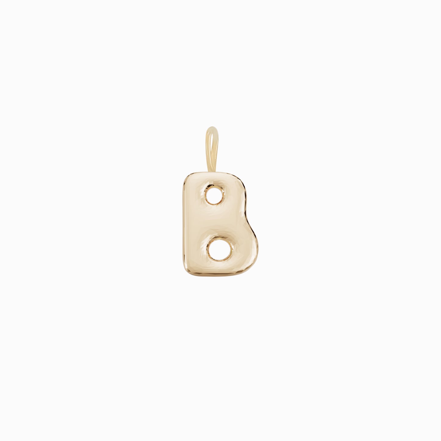 Soft Puffy Initial Letter Charm 14K Solid Gold Collection