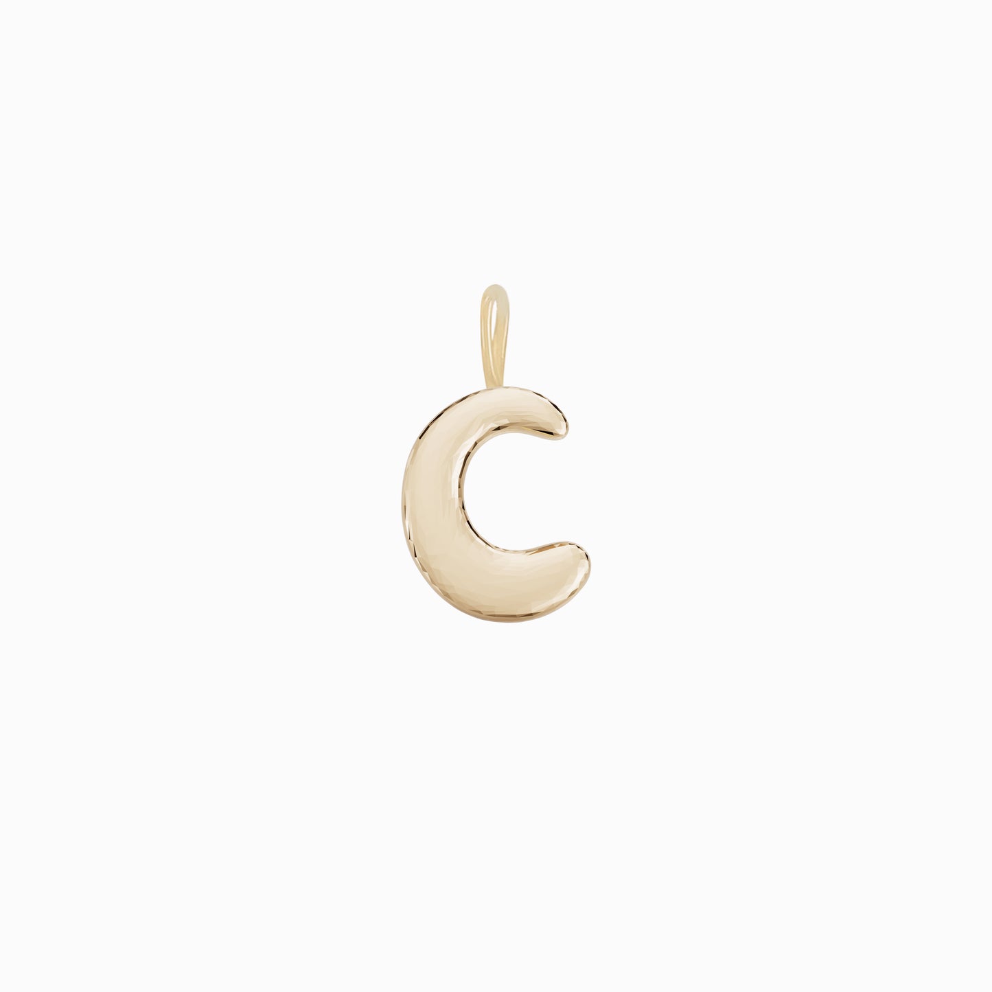 Soft Puffy Initial Letter Charm 14K Solid Gold Collection