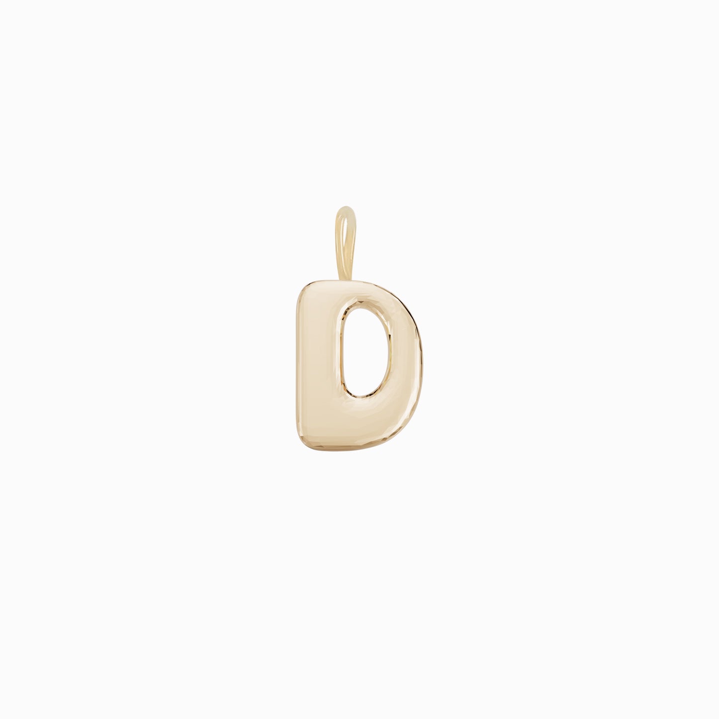 Soft Puffy Initial Letter Charm 14K Solid Gold Collection