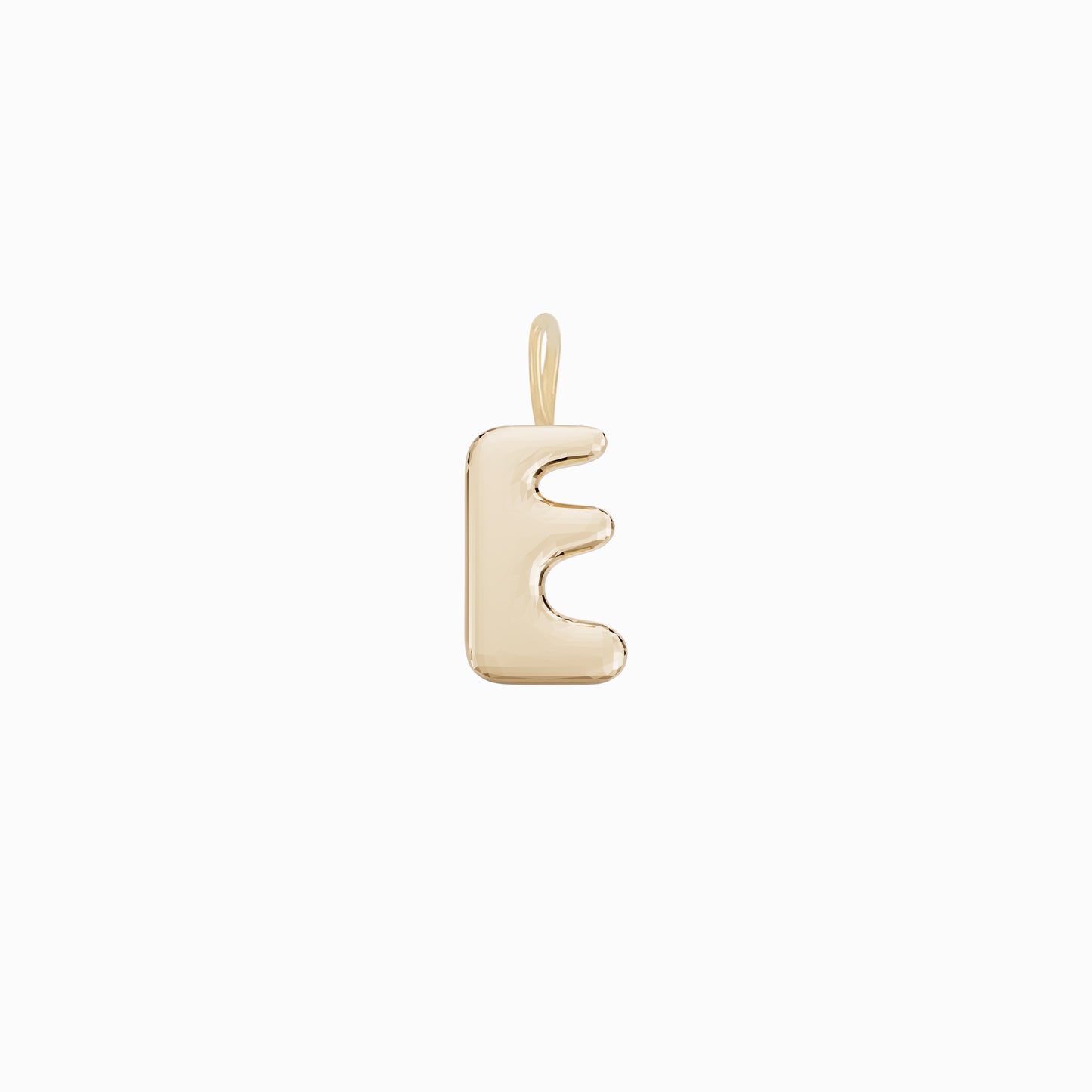 Soft Puffy Initial Letter Charm 14K Solid Gold Collection